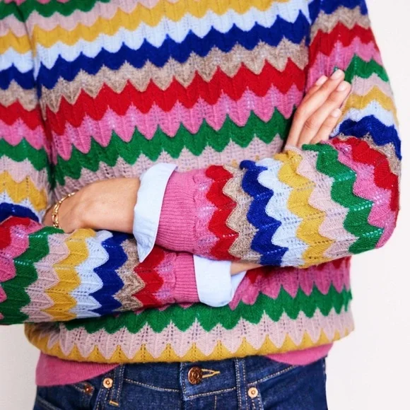 Boden Multicolor Zigzag Sweater - Picture 2 of 4